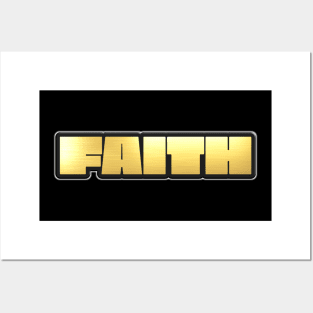 Shiny black and Gold FAITH word ver2 Posters and Art